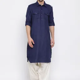 VASTRAMAY Shirt Collar Pathani Kurta With Patiala-picture-29