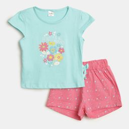 V-Mart Infant Girls Printed Cotton Top with Shorts-picture-31