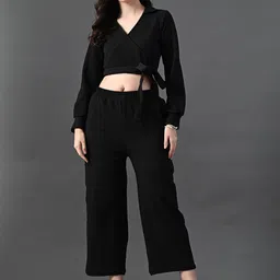 Myshka Polo Collar Long Sleeves Top With Trouser-picture-32