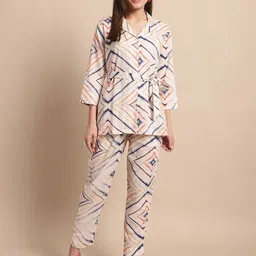 BAESD Geometric Printed Lapel Collar Shirt & Trousers-22