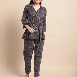 BAESD Abstract Printed Lapel Collar Shirt & Trousers-9
