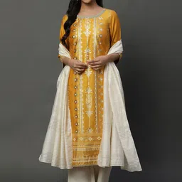 AURELIA Ethnic Motifs Printed Sequined Kurta With Palazzos & Dupatta image 1