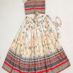 BAESD Girls Ethnic Motifs Printed Ready to Wear Lehenga & Blouse-14
