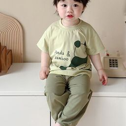 StyleCast x Revolte Boys Green & Black Round Neck Printed Top with Pyjamas-image-7