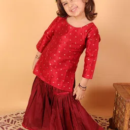 VASTRAMAY Girls Woven Design Kurta with Sharara-picture-50