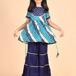 BAESD Girls Ethnic Motifs Printed Gotta Patti Kurta With Sharara-picture-27