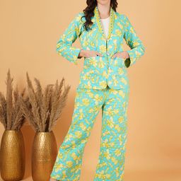 COTLAND FASHION Printed Pure Cotton Blazer & Trousers Co-Ords-image-56