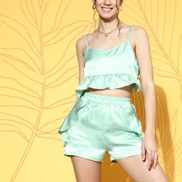 Athena Women Gorgeous Green Solid Two Mile Set-picture-11