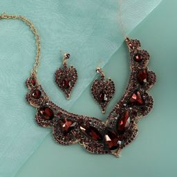 SOHI Gold-Plated Stone-Studded Jewellery Set-40