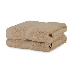Signature Matrix Zero Twist Beige 2-Pcs Pure Cotton Hand Towels-87