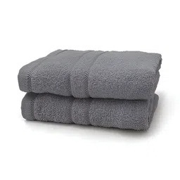 Signature Matrix Zero Twist Grey 2-Pcs Pure Cotton Hand Towels-26