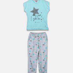 Monte Carlo Girls Blue & Grey Melange T-shirt with Pyjamas-image-48