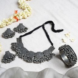 TEEJH Oxidised Silver-Plated Jewelry Gift Set-image-46