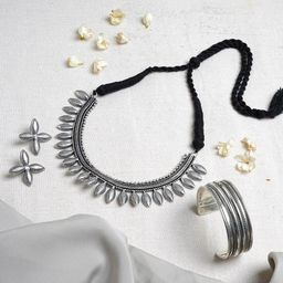 TEEJH Oxidised Silver-Plated Jewellery Gift Set-image-34