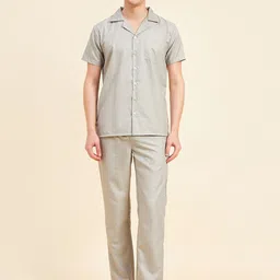 Sweet Dreams Green Lapel Collar Night Suit-picture-43