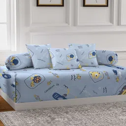 Arrabi Grey Set Of 6 Cartoon Printed Diwan Set image 1