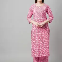 Sanwariya Silk Floral Printed Regular Kurta with Trousers-picture-34