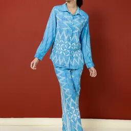 Jaipur Kurti Tie & Dye Shirt Collar Shirt & Trousers-picture-12