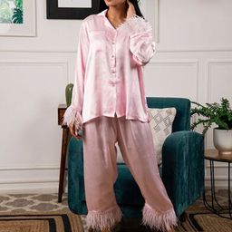 Rhe-Ana Long Sleeves Satin Shirt With Trouser-image-34