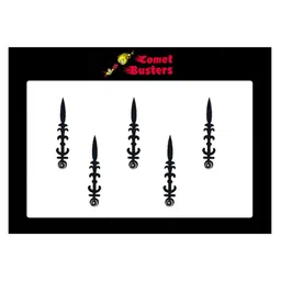 Comet Busters 5 Pcs Embellished Reusable Designer Bindis - Black image 1