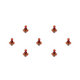 Comet Busters 7 Pcs Embellished Reusable Designer Bindis - Red image 1