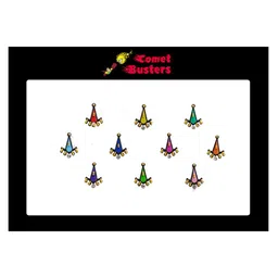 Comet Busters 10 Pcs Embellished Reusable Designer Bindis - Multicoloured image 1