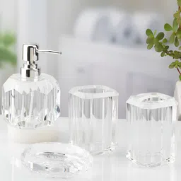 Kookee Transparent 4 piece Abstract Bath Accessories Set-11