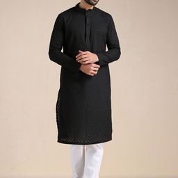 Manyavar Men Embroidered Kurta with Pyjamas-picture-57