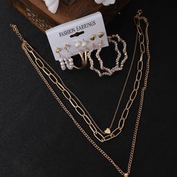 Anouk Set Of 7 Gold-Plated Pearls Beaded Jewellery Set-image-75