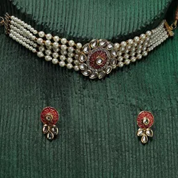 Anouk Gold-Plated Stone-Studded & Beaded Jewellery Set-27