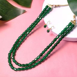 I Jewels Gold Plated Pearls Beaded Layered Jewellery Set-image-100