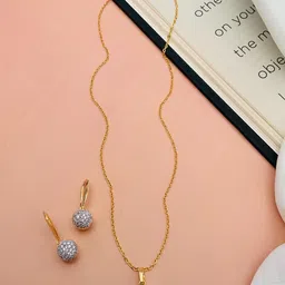 ABDESIGNS Gold-Plated American Diamond-Studded Jewellery Set-32