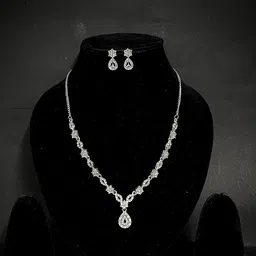 TANLOOMS Silver-Plated Artificial Stone-Studded Jewellery Set-26