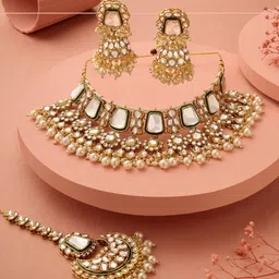 Zaveri Pearls Gold Plated & Kundan Studded Jewellery Set-25