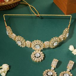 AMI Gold Plated Artificial Stones Jewellery Set-image-38