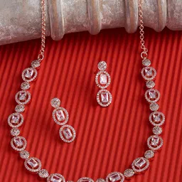 AMI Rose Gold-Plated CZ-Studded Jewellery Set-picture-11