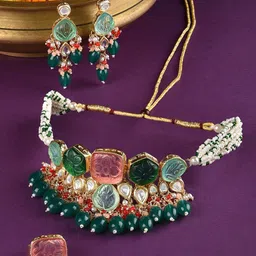 Zaveri Pearls Gold-Plated Stone Studded  Jewellery Set-51