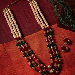 PANASH Women Multicoloured Handcrafted Jewellery Set-image-16