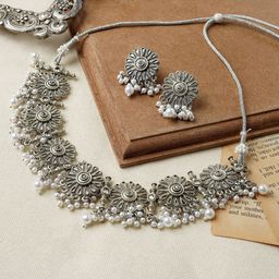 TEEJH Oxidised Beaded Jewellery Set-picture-41