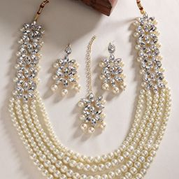 Anouk Gold-Plated Kundan Studded & Beaded Jewellery Set-image-84