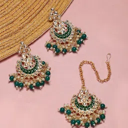 Anouk Gold-Plated Stone-Studded & Beaded Jewellery Set-14