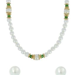 AKSHARA Gold-Plated Stone-Studded & Pearl Beaded Jewellery Set-57