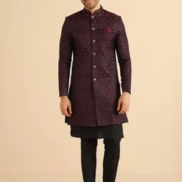 KISAH Self Design Sherwani Set-image-62