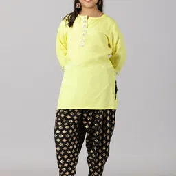 KiddoPanti Girls Sequinned Regular Kurta With Patiala-image-74