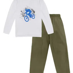 KiddoPanti Boys Printed T-Shirt With Pyjamas-image-12