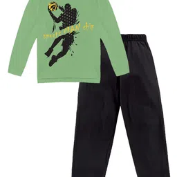 KiddoPanti Boys Printed Pure Cotton T-shirt With Pyjamas-picture-14