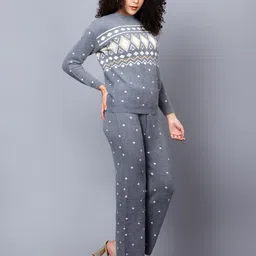 Chemistry Self Design Round Neck Long Sleeves Sweater & Trousers-picture-38