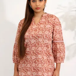 Lake Peace Printed Linen V-Neck Tunic With Trousers-picture-39