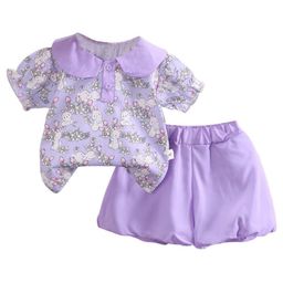 StyleCast Girls Purple Printed Top With Shorts-35