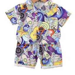 StyleCast x Revolte Boys Abstract Purple Printed Shirt with Shorts-image-21